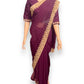 TRADITIONAL PURPLE PARTY WEAR STONEWORK SAREE WITH READY BLOUSE - 023