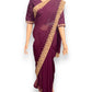 TRADITIONAL PURPLE PARTY WEAR STONEWORK SAREE WITH READY BLOUSE - 023