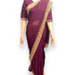TRADITIONAL PURPLE PARTY WEAR STONEWORK SAREE WITH READY BLOUSE - 023