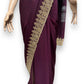 TRADITIONAL PURPLE PARTY WEAR STONEWORK SAREE WITH READY BLOUSE - 023