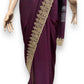 TRADITIONAL PURPLE PARTY WEAR STONEWORK SAREE WITH READY BLOUSE - 023