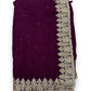 TRADITIONAL PURPLE PARTY WEAR STONEWORK SAREE WITH READY BLOUSE - 023