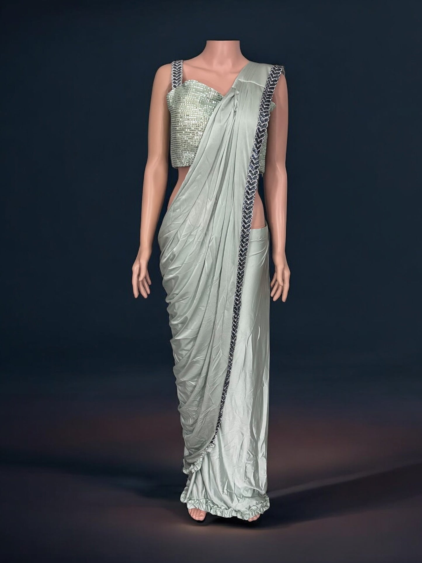 TRADITIONAL READY TO WEAR SAREE WITH READY BLOUSE– ETHNIC WEAR FOR WOMEN-J1