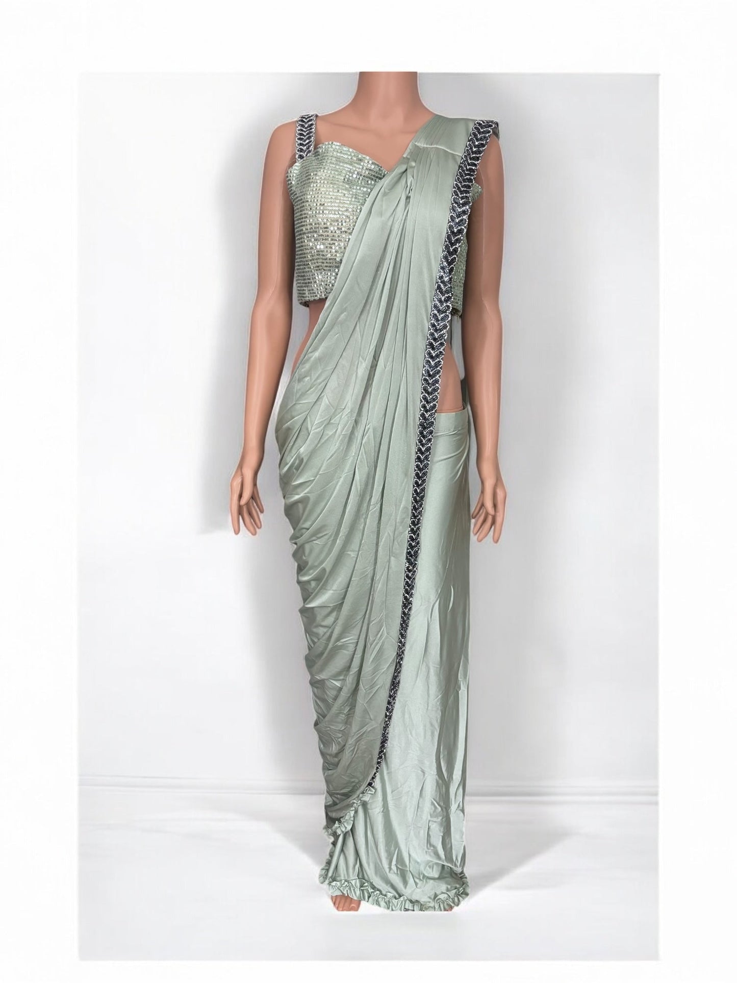 TRADITIONAL READY TO WEAR SAREE WITH READY BLOUSE– ETHNIC WEAR FOR WOMEN-J1