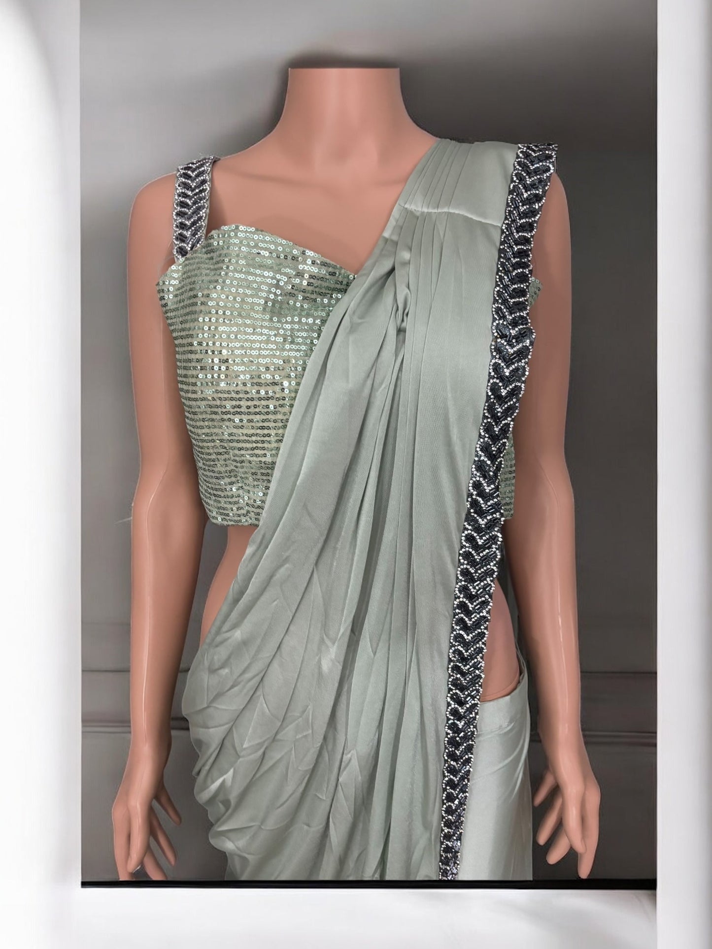 TRADITIONAL READY TO WEAR SAREE WITH READY BLOUSE– ETHNIC WEAR FOR WOMEN-J1