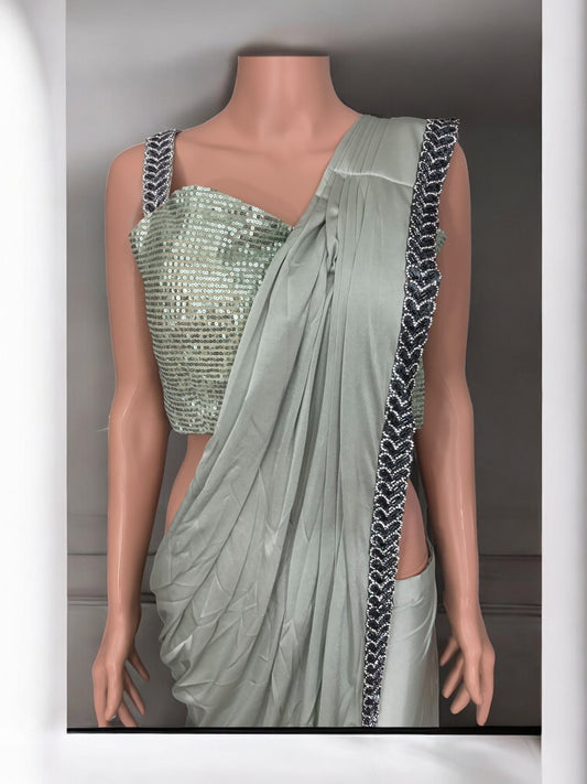 TRADITIONAL READY TO WEAR SAREE WITH READY BLOUSE– ETHNIC WEAR FOR WOMEN-J1