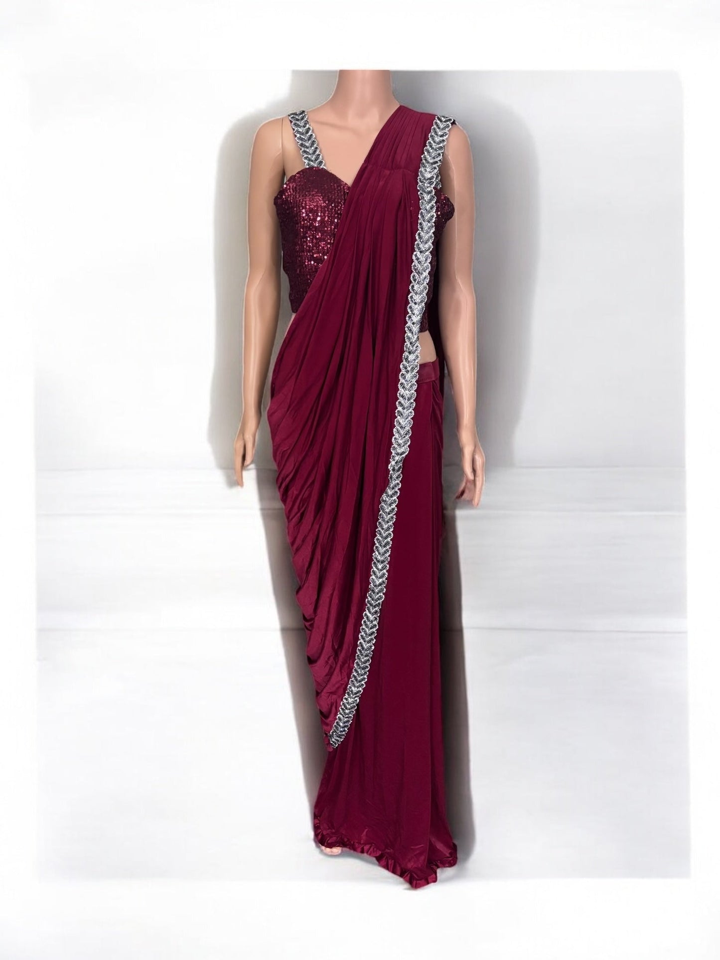 TRADITIONAL READY TO WEAR SAREE WITH READY BLOUSE– ETHNIC WEAR FOR WOMEN-J2