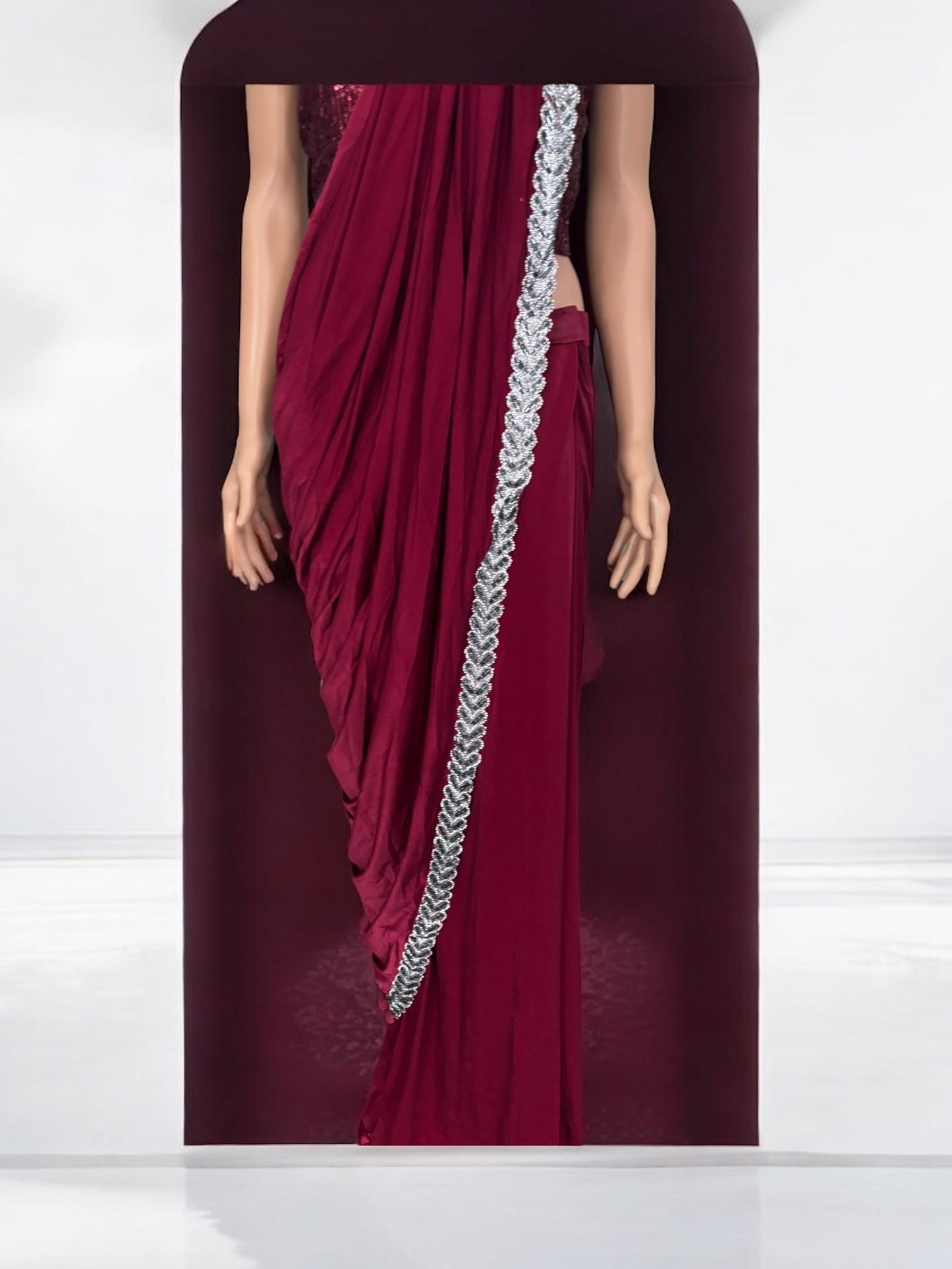 TRADITIONAL READY TO WEAR SAREE WITH READY BLOUSE– ETHNIC WEAR FOR WOMEN-J2