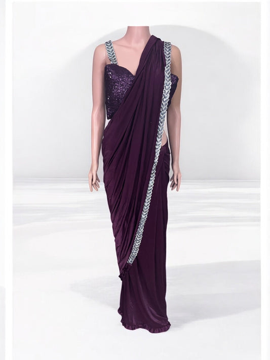 TRADITIONAL READY TO WEAR SAREE WITH READY BLOUSE– ETHNIC WEAR FOR WOMEN-J3