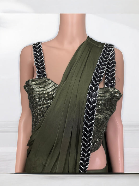 TRADITIONAL READY TO WEAR SAREE WITH READY BLOUSE– ETHNIC WEAR FOR WOMEN-J4