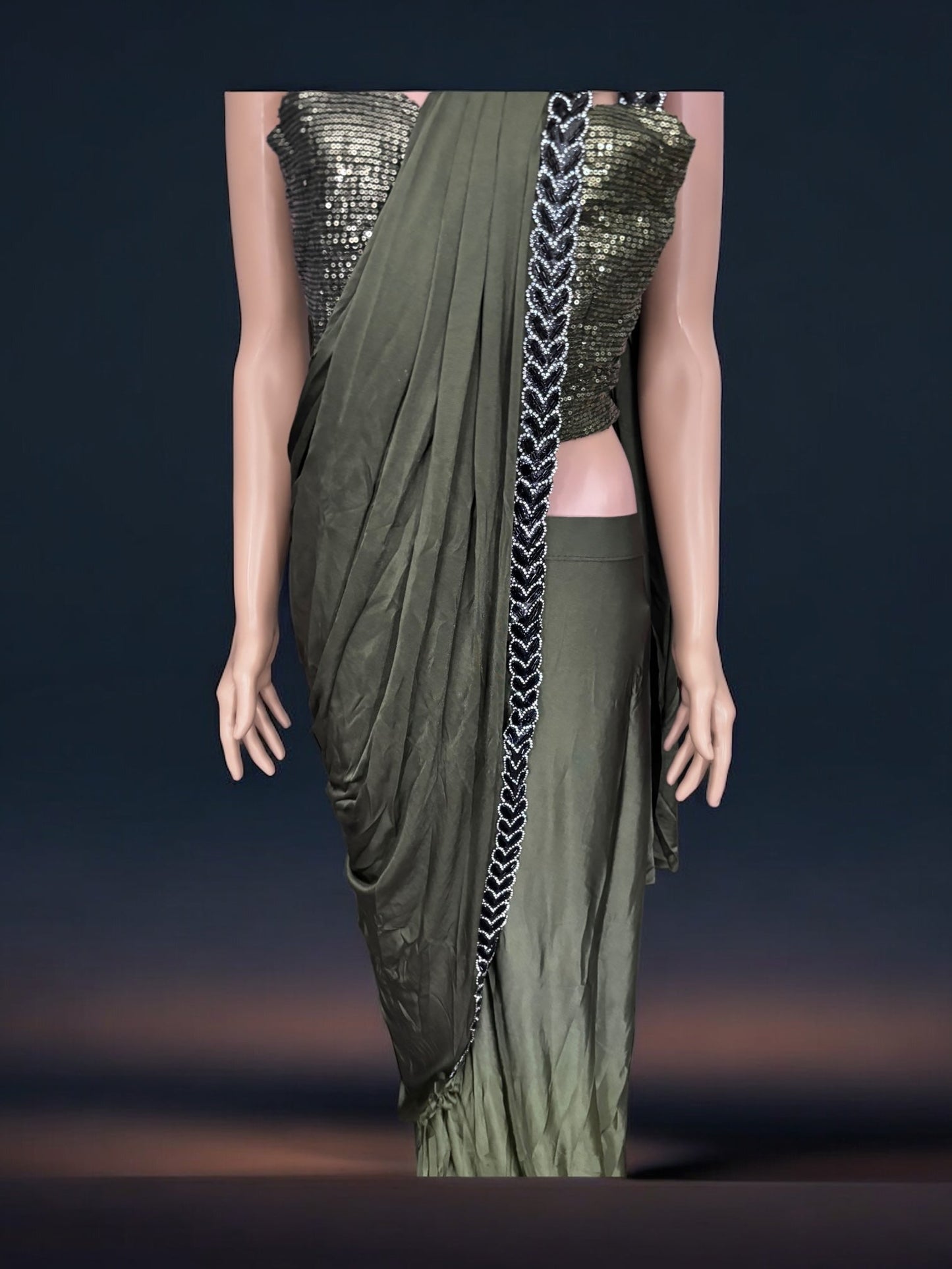 TRADITIONAL READY TO WEAR SAREE WITH READY BLOUSE– ETHNIC WEAR FOR WOMEN-J4