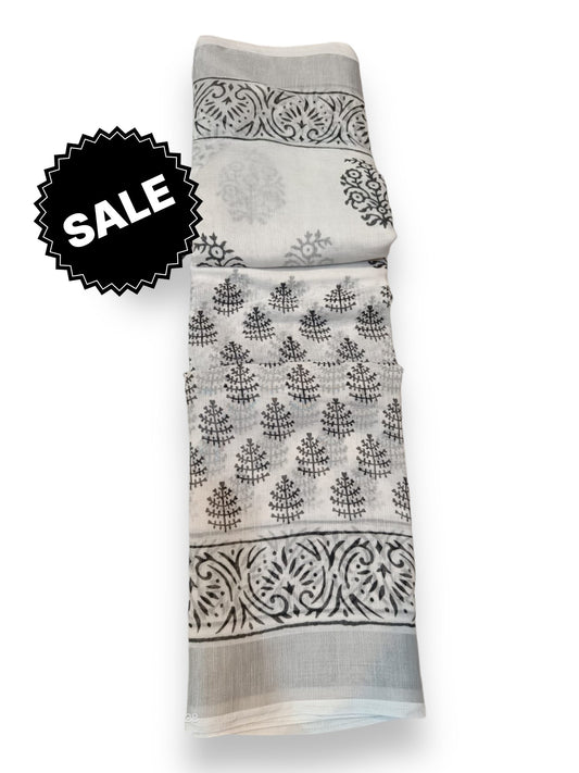 TRADITIONAL SOFT LINEN PRINT SAREE FOR ETHNIC LOOK- INDIAN ETHNIC WEAR FOR WOMEN- 13