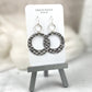 STYLISH SILVERY-GREY SNAKESKIN PRINT HOOP EARRINGS
