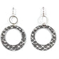 STYLISH SILVERY-GREY SNAKESKIN PRINT HOOP EARRINGS