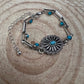 Soldered Faux Turquoise Chain Concho Bracelet with 3 inch extender