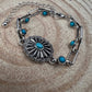 Soldered Faux Turquoise Chain Concho Bracelet with 3 inch extender