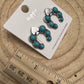 Spade and Faux Turquoise Squash Blossom Earrings - 1 inch drop