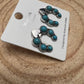 Spade and Faux Turquoise Squash Blossom Earrings - 1 inch drop
