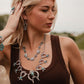Squash Blossom and Faux Turquoise & Earring Set - 24 inch necklace