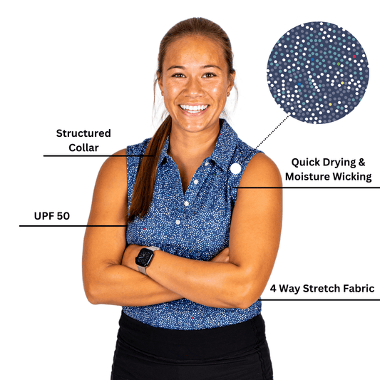 STARRY NIGHT WOMEN'S POLO (SLEEVELESS)