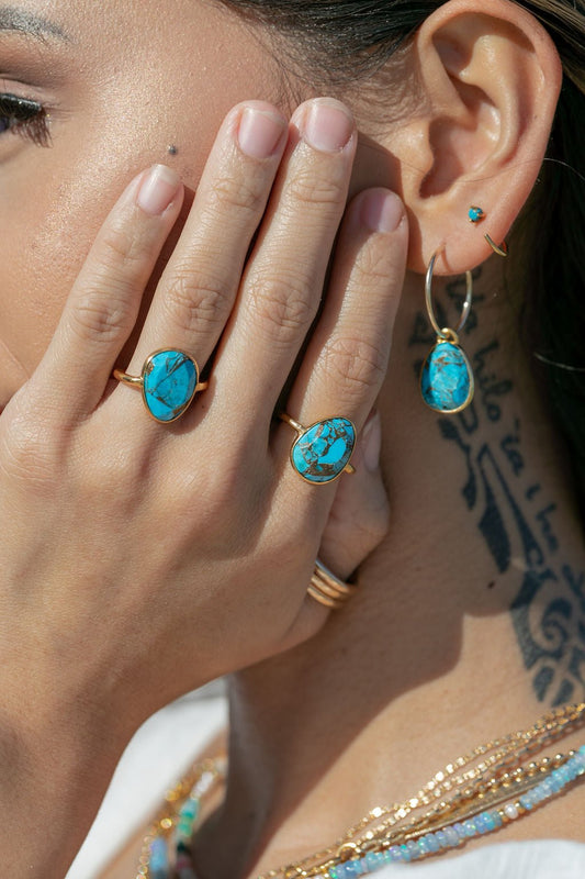STATEMENT TURQUOISE RING - KAHIAU