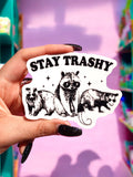 STAY TRASHY RACOON STICKER