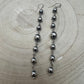 Sterling Silver Pearls dangle earrings - 3 1/2 inch drop!