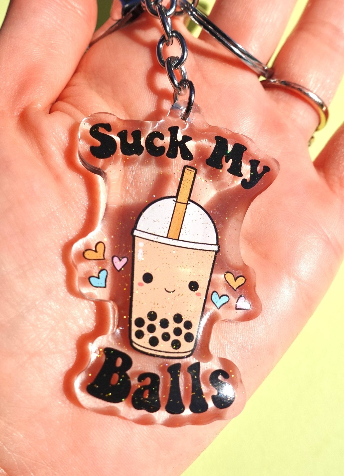 SUCK MY BALLS ACRYLIC KEYCHAIN