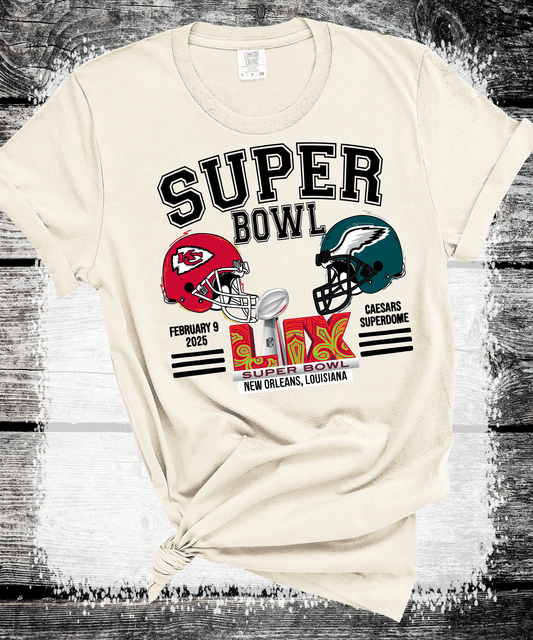 SUPER BOWL KANSAS CITY FOOTBALL EAGLES T-SHIRT, NEW ORLEANS FOOTBALL TEE, GAME DAY SHIRT GIFT COMFORT COLORS OVERSIZED LOOK