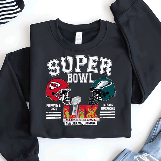 SUPER BOWL KANSAS CITY FOOTBALL EAGLES T-SHIRT, NEW ORLEANS FOOTBALL TEE, GAME DAY SHIRT GIFT COMFORT COLORS OVERSIZED LOOK