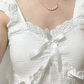 SWEET RUFFLE SHORTS PAJAMA SET / WHITE