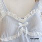 SWEET RUFFLE SHORTS PAJAMA SET / WHITE