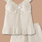 SWEET RUFFLE SHORTS PAJAMA SET / WHITE
