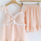 SWEET RUFFLE SHORTS PAJAMA SET / WHITE