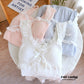 SWEET RUFFLE SHORTS PAJAMA SET / WHITE