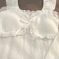 SWEET RUFFLE SHORTS PAJAMA SET / WHITE