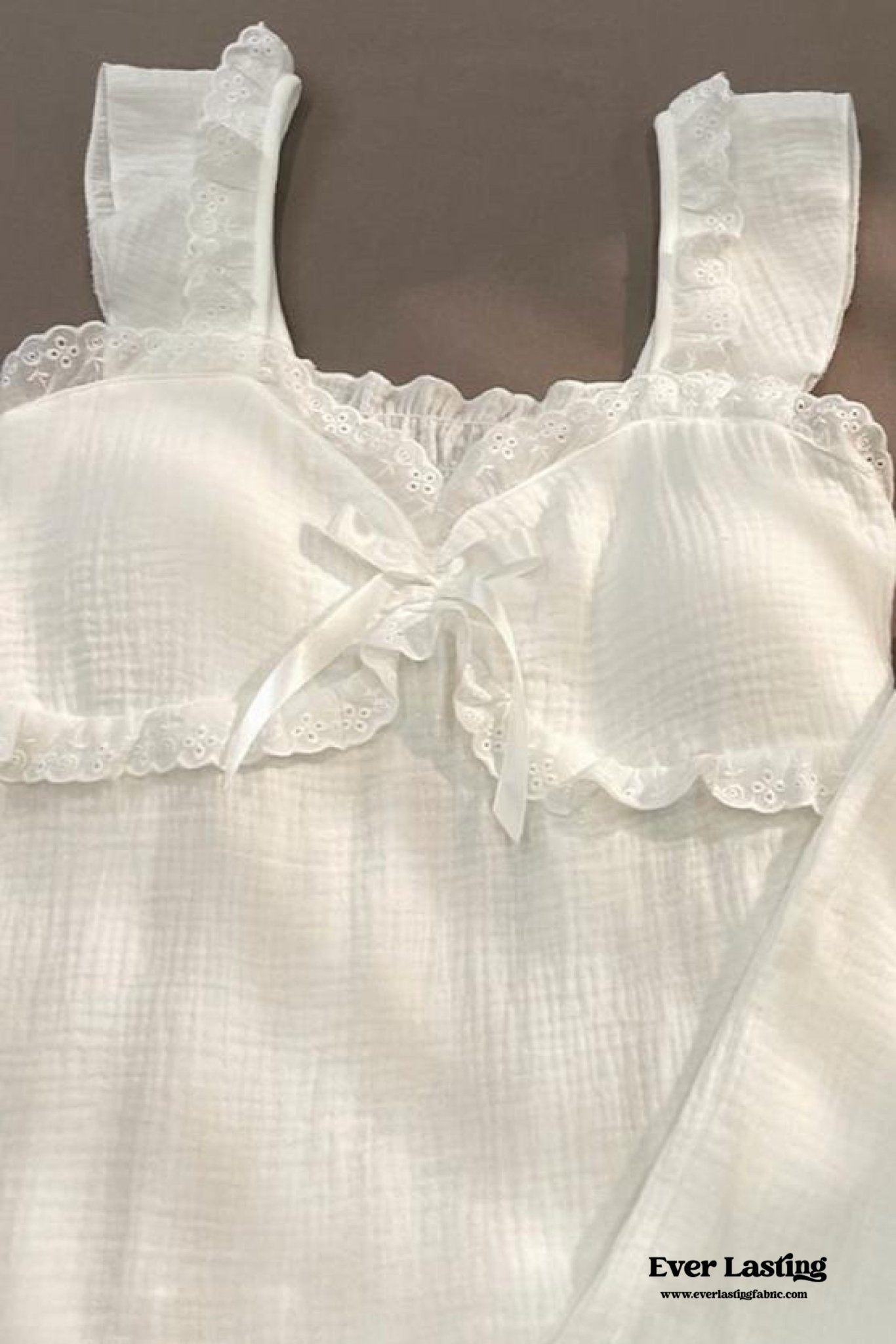 SWEET RUFFLE SHORTS PAJAMA SET / WHITE