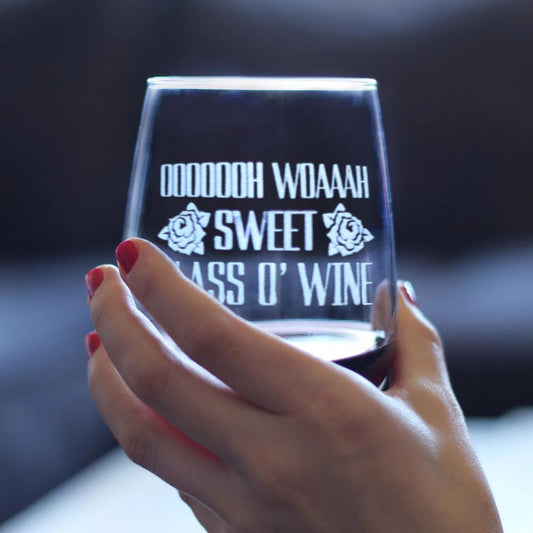 SWEET GLASS O’ WINE – CUTE FUNNY STEMLESS WINE GLASS, LARGE 17 OUNCES, ETCHED SAYINGS, GIFT BOX