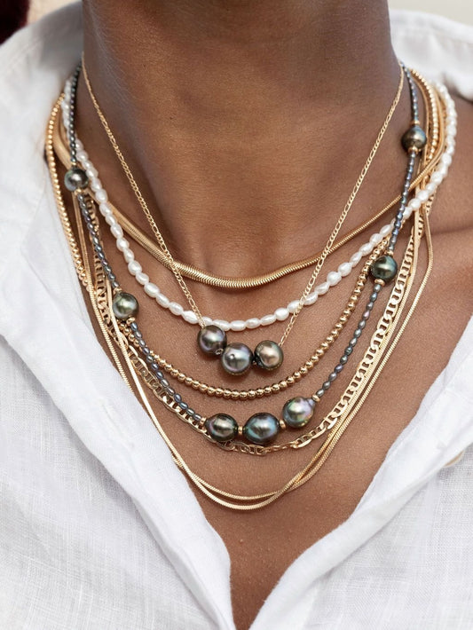 TAHITIAN PEARL BEADED NECKLACE - HOKULOA