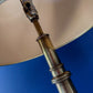 TALL VINTAGE BRASS LAMP & GOLD SHADE
