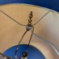 TALL VINTAGE BRASS LAMP & GOLD SHADE