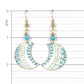TEAL AND GREEN CRESCENT DROP EARRINGS WITH BEAD ACCENTS