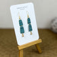 TEAL GRASSCLOTH LAYERED ARCHES EARRINGS WITH GOLD BEAD DANGLES