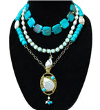 THE DEEP BLUE SEA |TURQUOISE AND FRESHWATER PEARL NECKLACE