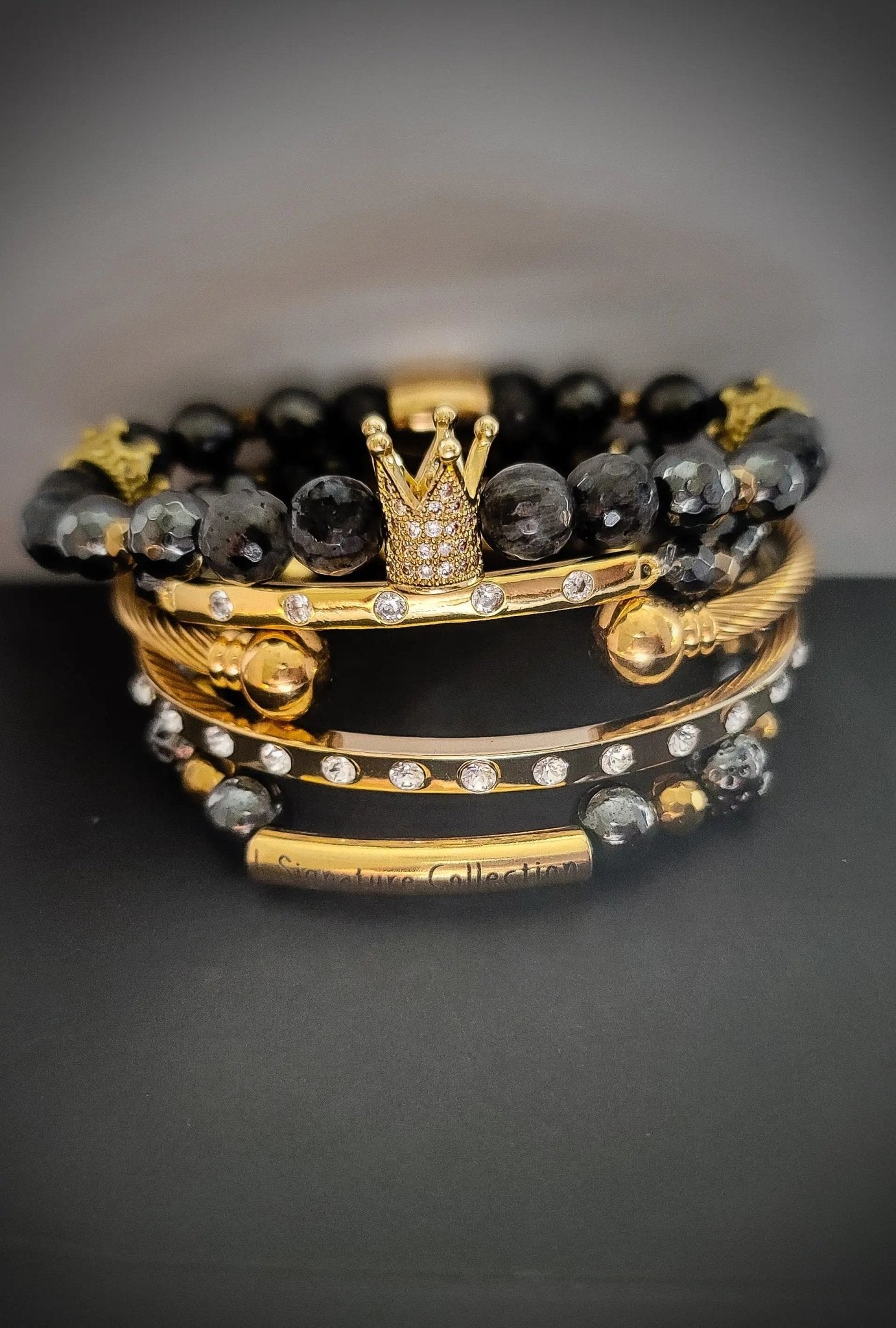 THE STIMULATING LARVIKITE CROWN BRACELET