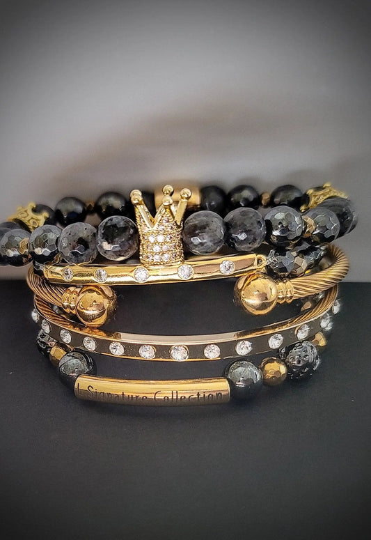 THE STIMULATING LARVIKITE CROWN BRACELET