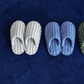 THIN STRIPED HOUSE SLIPPERS / WHITE