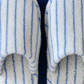 THIN STRIPED HOUSE SLIPPERS / WHITE