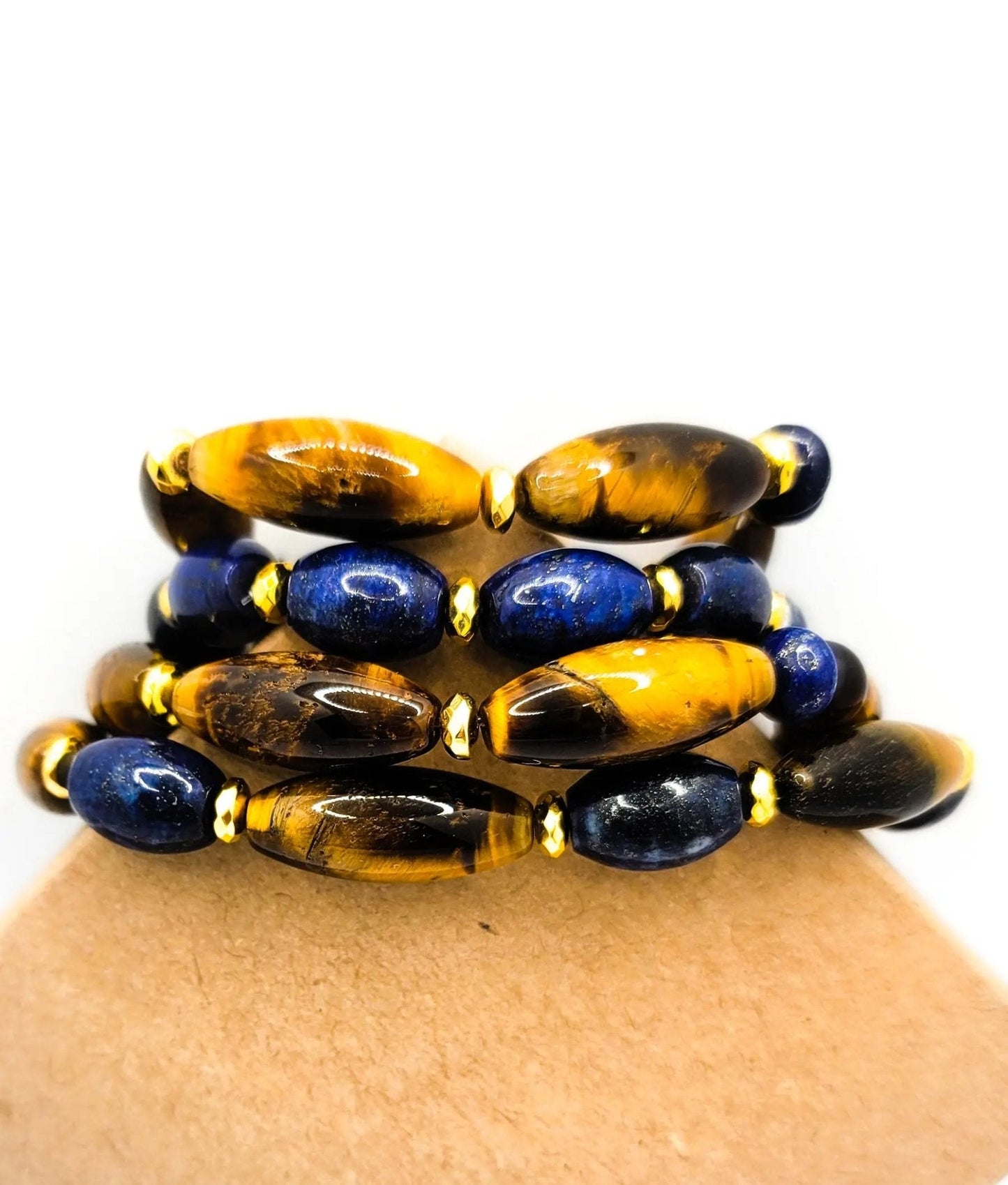 TIGER EYE AND LAPIS LAZULI BRACELET SET