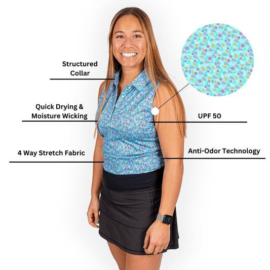 TIME TO PAR/TEE WOMEN'S POLO (SLEEVELESS)